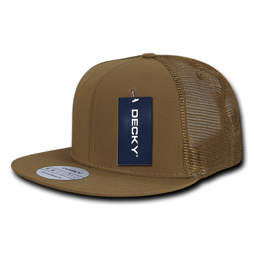 Decky 6 Panel High Profile Structured Ripstop Trucker | Decky 241 Coyote OSFM