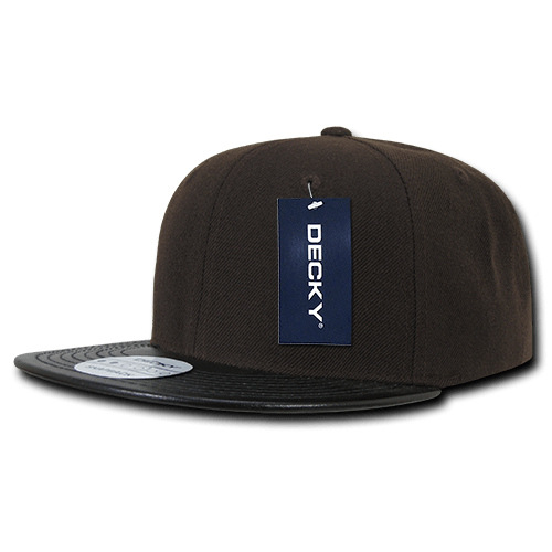 Decky 6 Panel High Profile Structured Vinyl Snapback | Decky 1071 Brown/Black OSFM