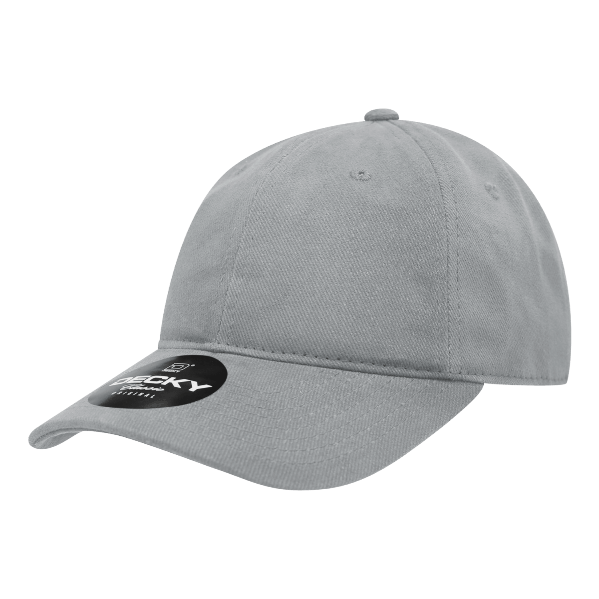 Decky 6 Panel Low Profile Relaxed Brushed Cotton Dad Hat | Decky 112 Grey OSFM Hats