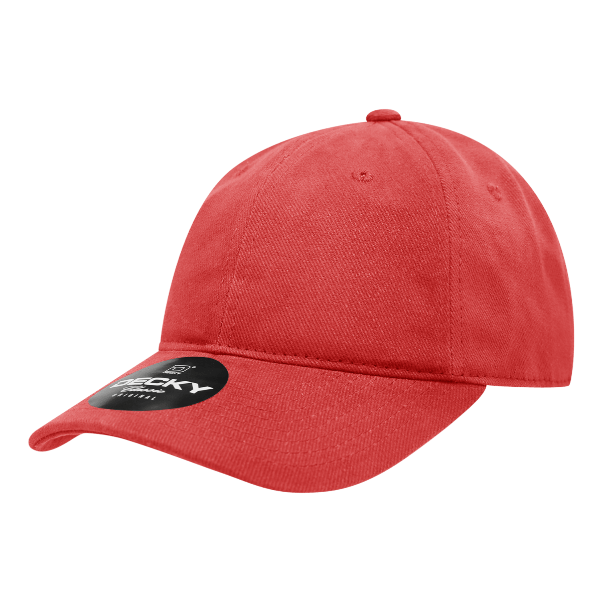 Decky 6 Panel Low Profile Relaxed Brushed Cotton Dad Hat | Decky 112 Red OSFM Hats