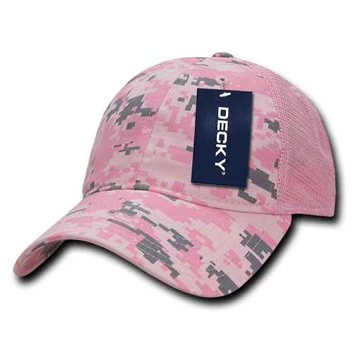 Decky 6 Panel Low Profile Relaxed Camo Trucker | Decky 225 Pink Digital OSFM