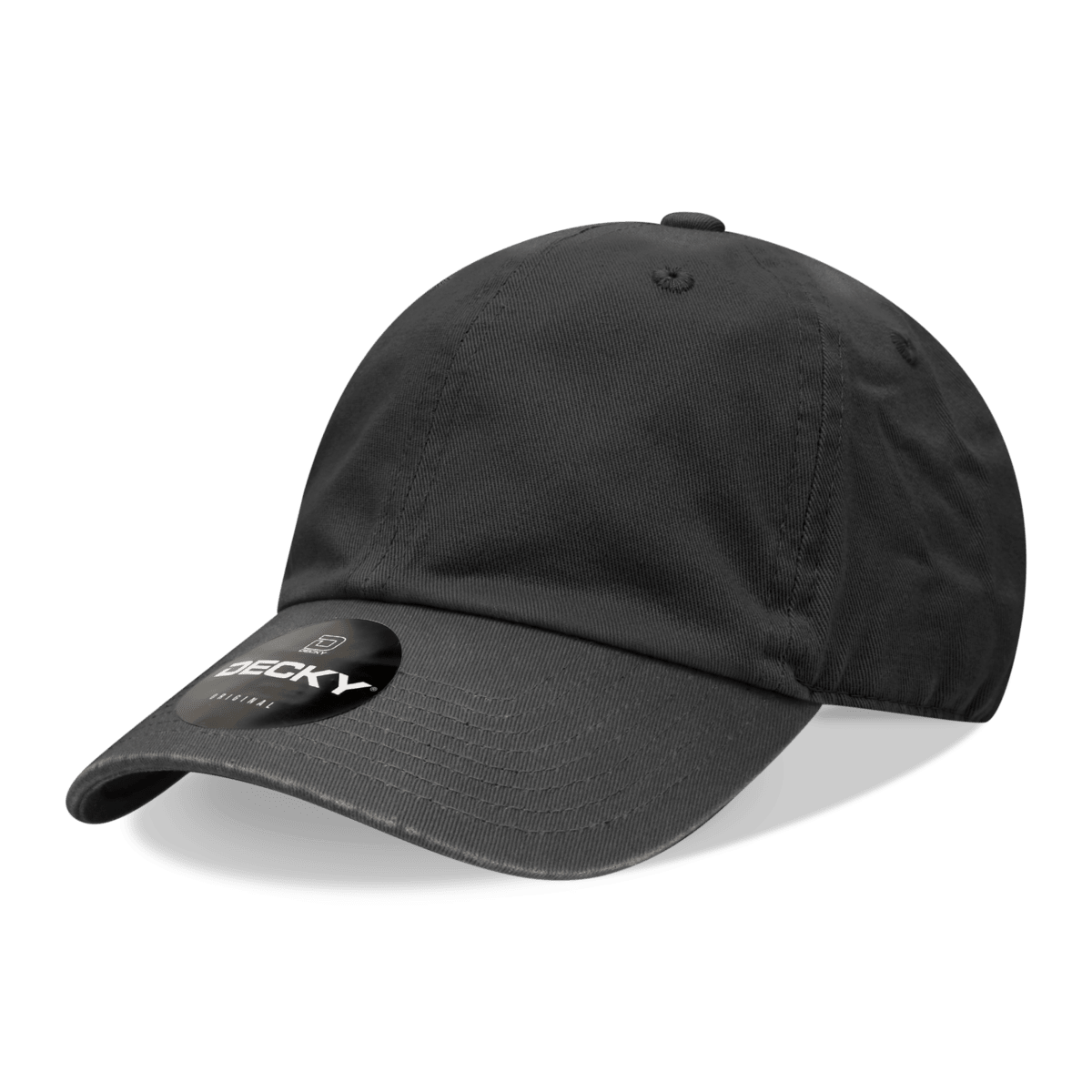 Decky 6 Panel Low Profile Relaxed Cotton Dad Hat | Decky 205 Black OSFM Hats