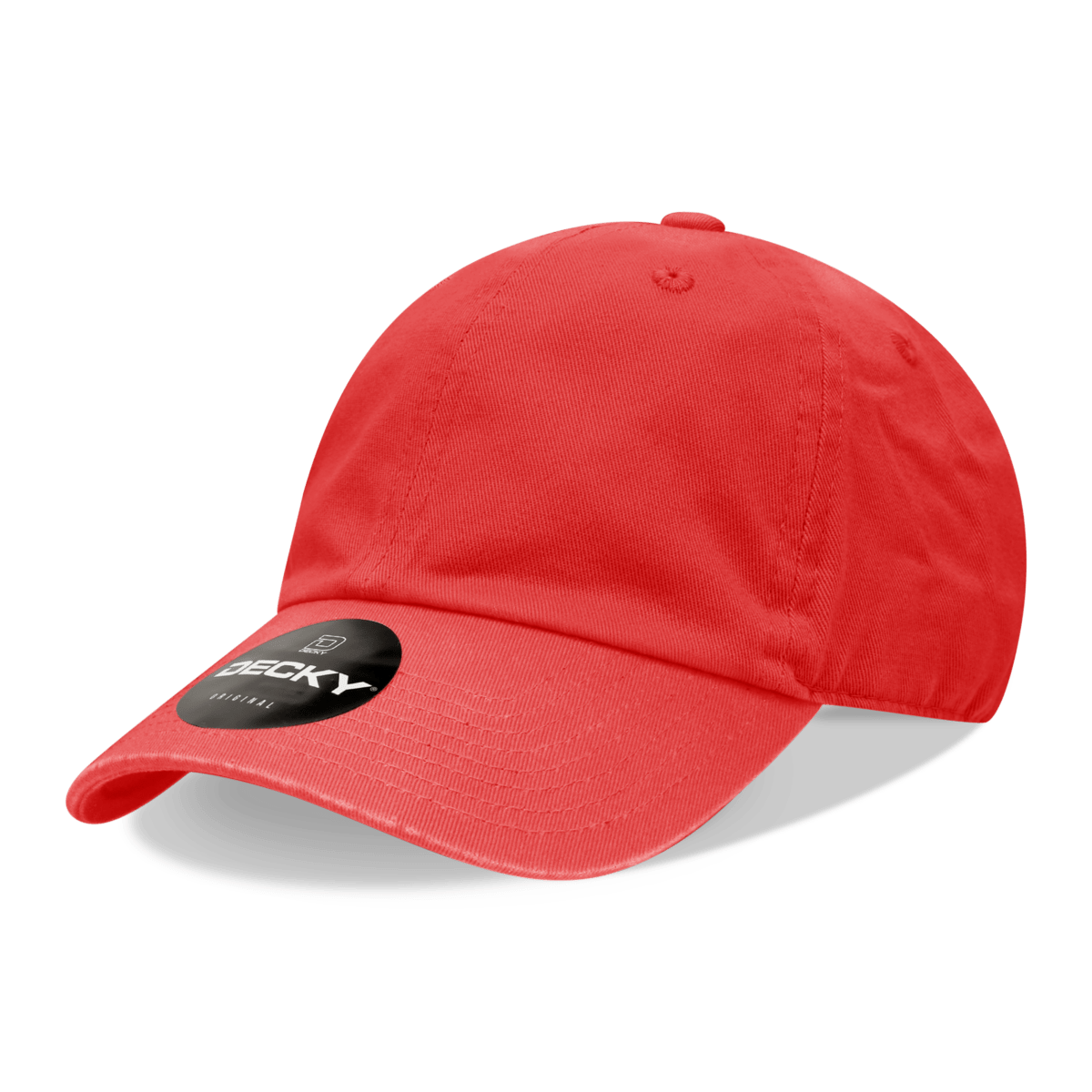 Decky 6 Panel Low Profile Relaxed Cotton Dad Hat | Decky 205 Red OSFM Hats
