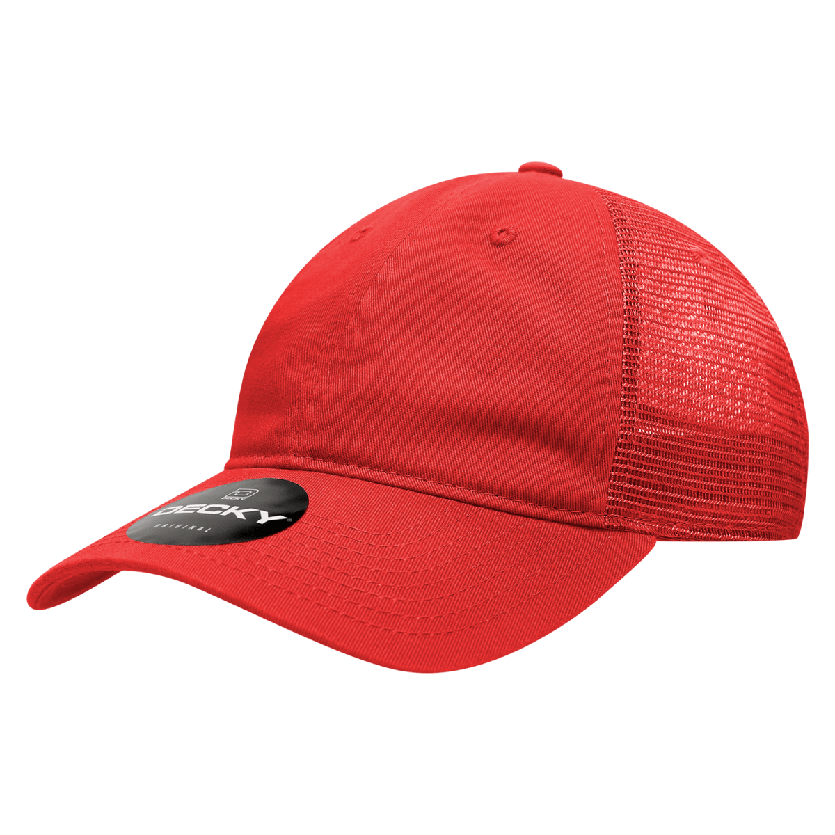 Decky 6 Panel Low Profile Relaxed Cotton Trucker | Decky 120 Red OSFM