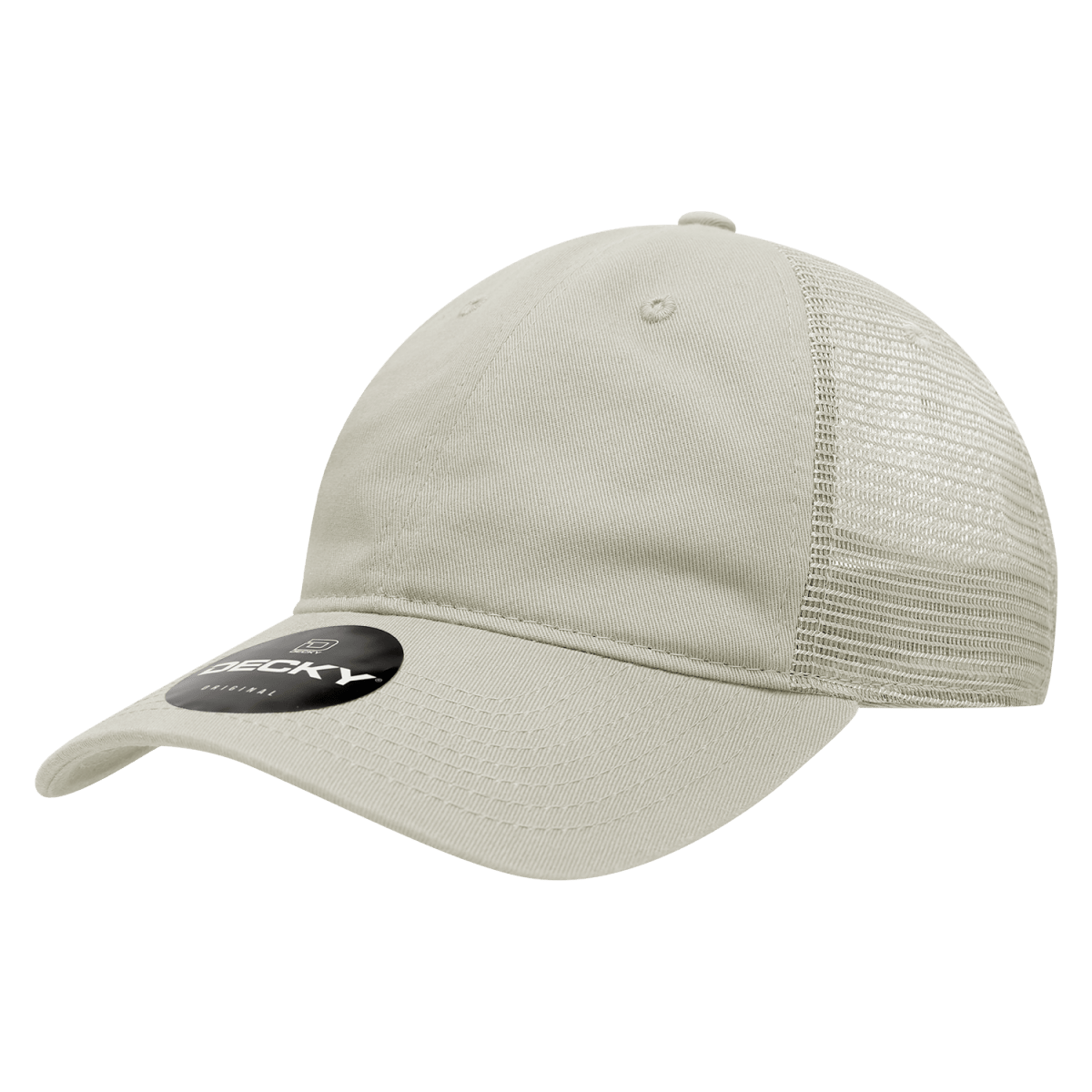 Decky 6 Panel Low Profile Relaxed Cotton Trucker | Decky 120 Stone OSFM