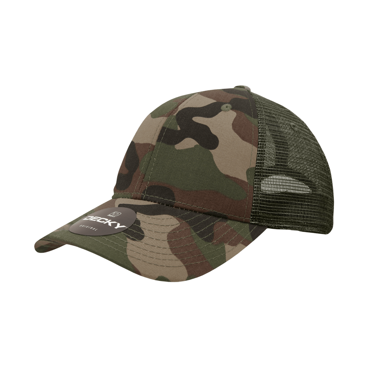 Decky 6 Panel Low Profile Relaxed Cotton Trucker | Decky 120 Woodland OSFM