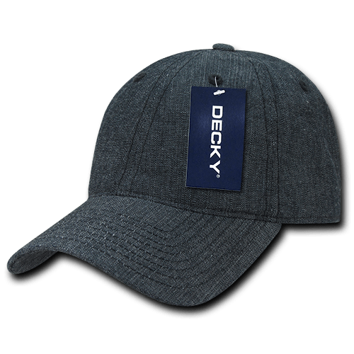 Decky 6 Panel Low Profile Relaxed Denim Dad Hat | Decky 117 Black OSFM Hats