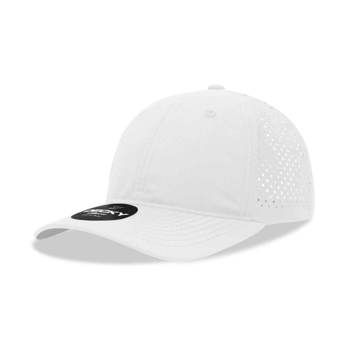Decky 6 Panel Low Profile Relaxed Perforated Performance Dad Hat | Decky 6224 White White Hats