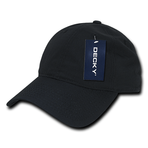 Decky 6 Panel Low Profile Relaxed Ripstop Dad Hat | Decky 239 Black OSFM Hats