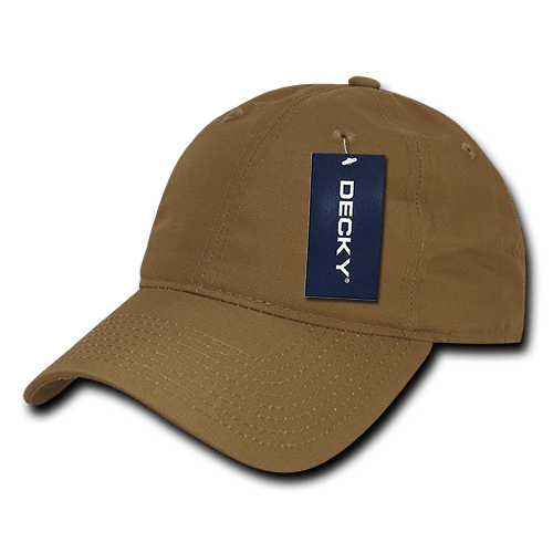 Decky 6 Panel Low Profile Relaxed Ripstop Dad Hat | Decky 239 Coyote OSFM Hats