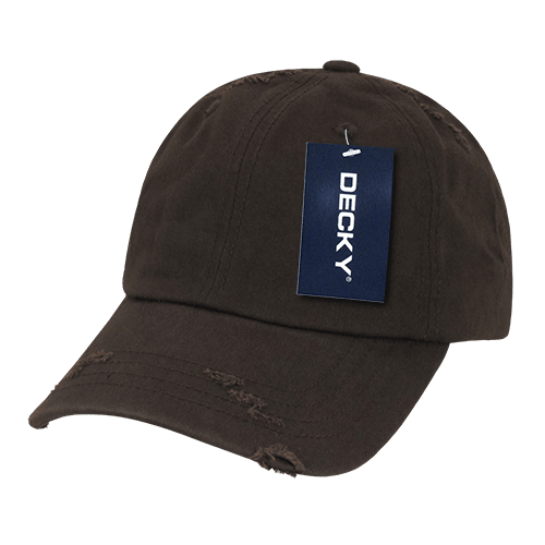 Decky 6 Panel Low Profile Relaxed Vintage Dad Hat | Decky 959 Brown OSFM Hats