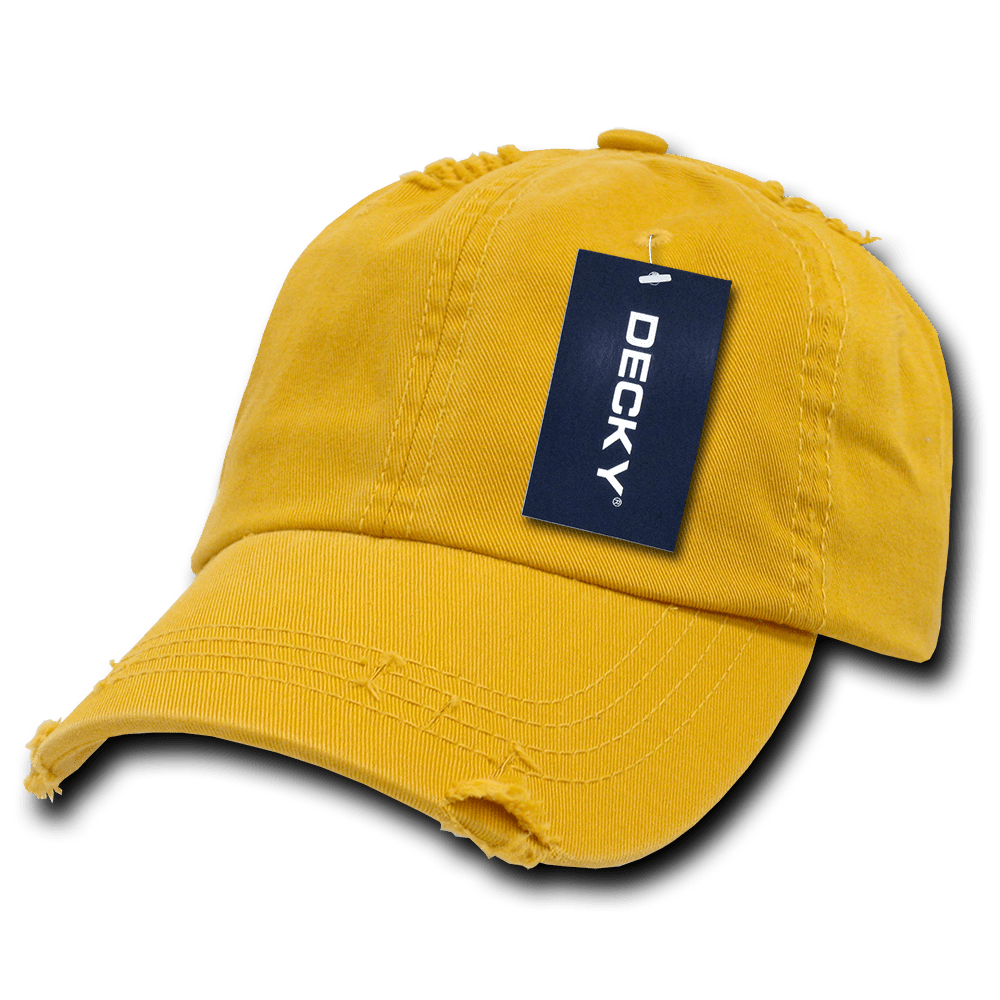 Decky 6 Panel Low Profile Relaxed Vintage Dad Hat | Decky 959 Mango OSFM Hats