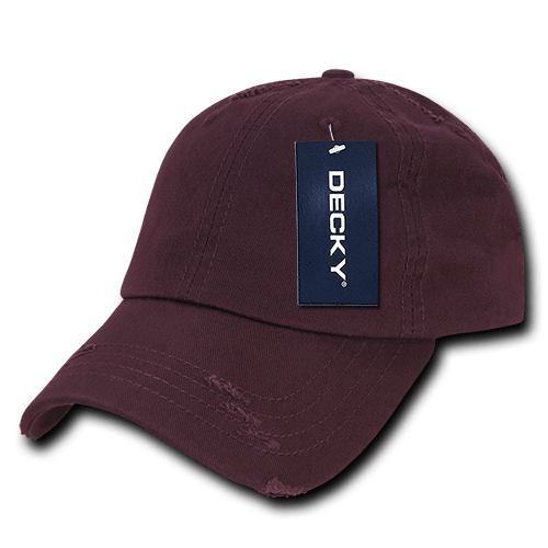 Decky 6 Panel Low Profile Relaxed Vintage Dad Hat | Decky 959 Maroon OSFM Hats