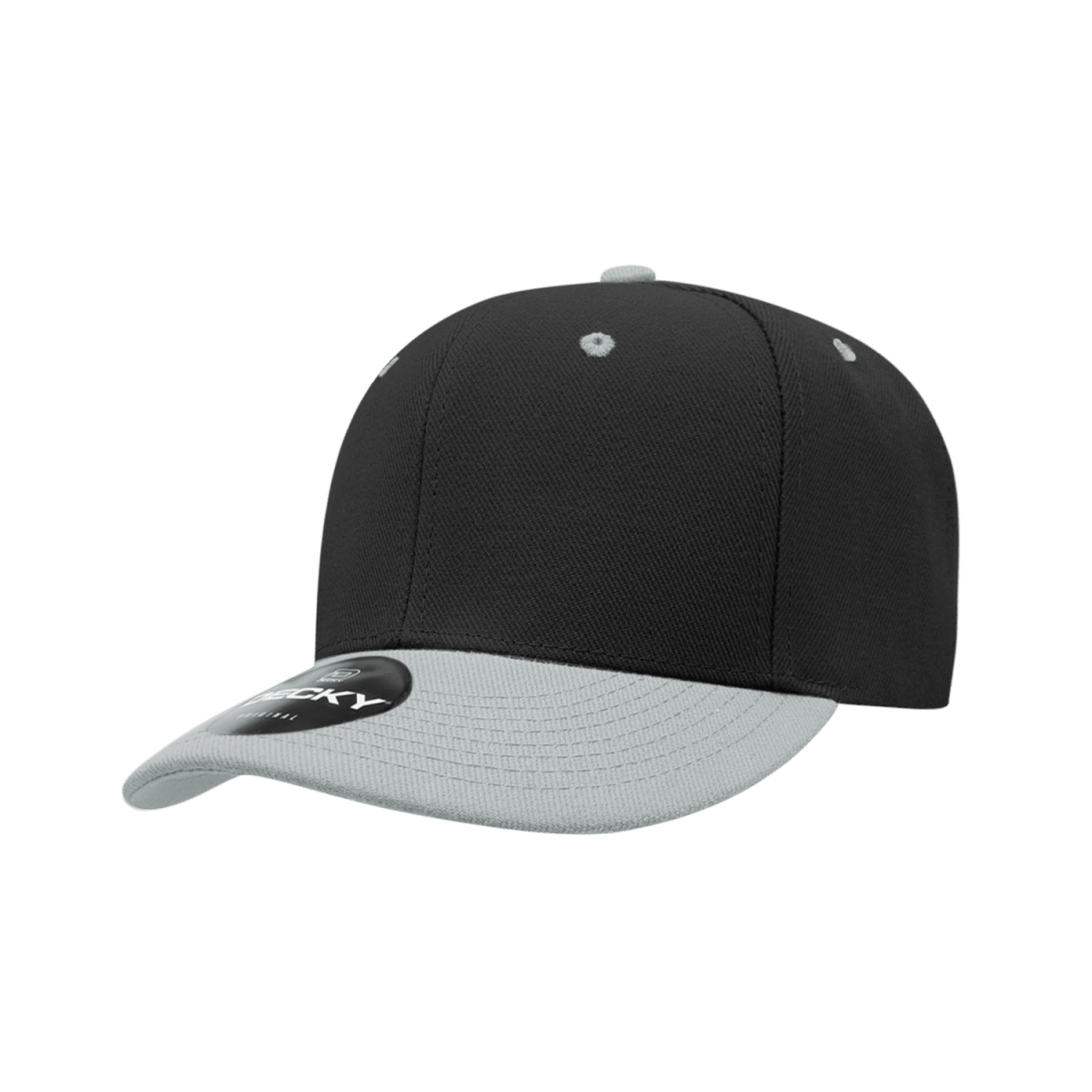 Decky 6 Panel Low Profile Structured Acrylic/Polyester Cap | Decky 206 BLK/GRY OSFM Hats