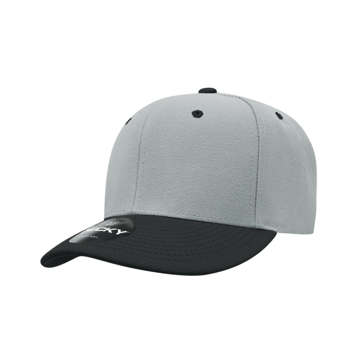 Decky 6 Panel Low Profile Structured Acrylic/Polyester Cap | Decky 206 GRY/BLK OSFM Hats