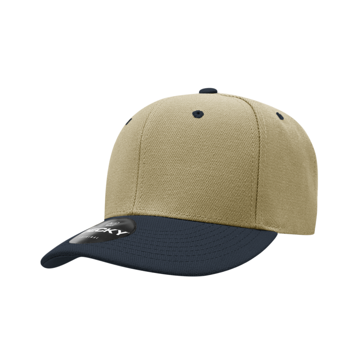 Decky 6 Panel Low Profile Structured Acrylic/Polyester Cap | Decky 206 KHA/NVY OSFM Hats