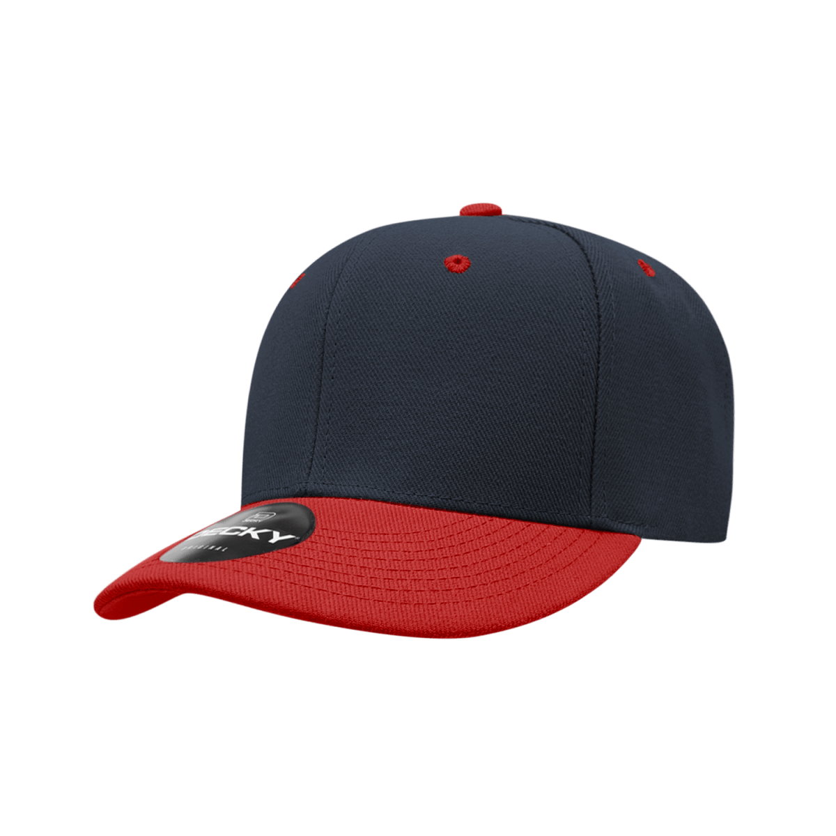 Decky 6 Panel Low Profile Structured Acrylic/Polyester Cap | Decky 206 NVY/RED OSFM Hats