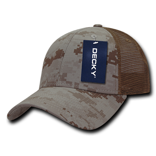 Decky 6 Panel Low Profile Structured Camo Trucker | Decky 218 DESERT Digital OSFM