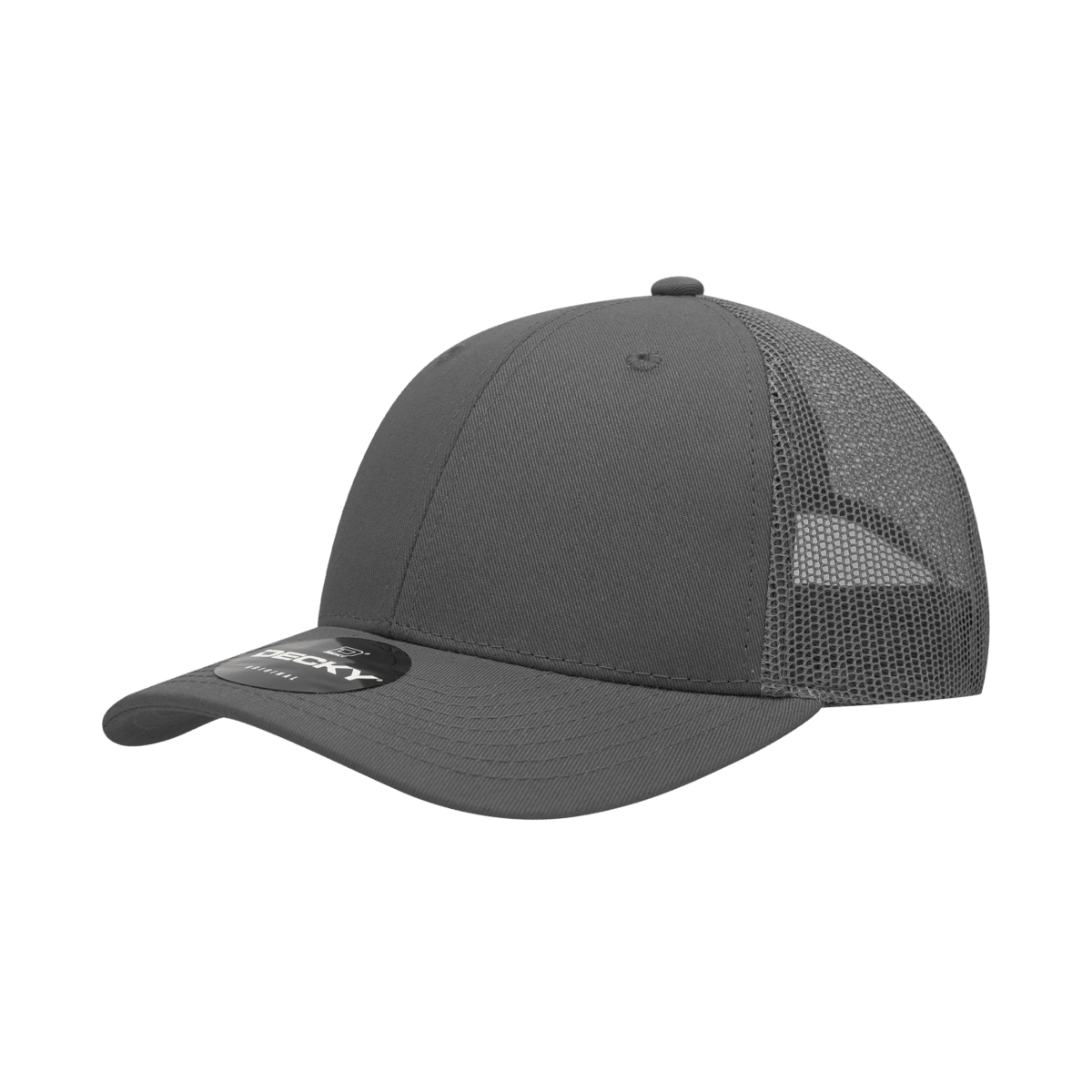 Decky 6 Panel Low Profile Structured Cotton Trucker | Decky 214 Charcoal/Charcoal OSFM