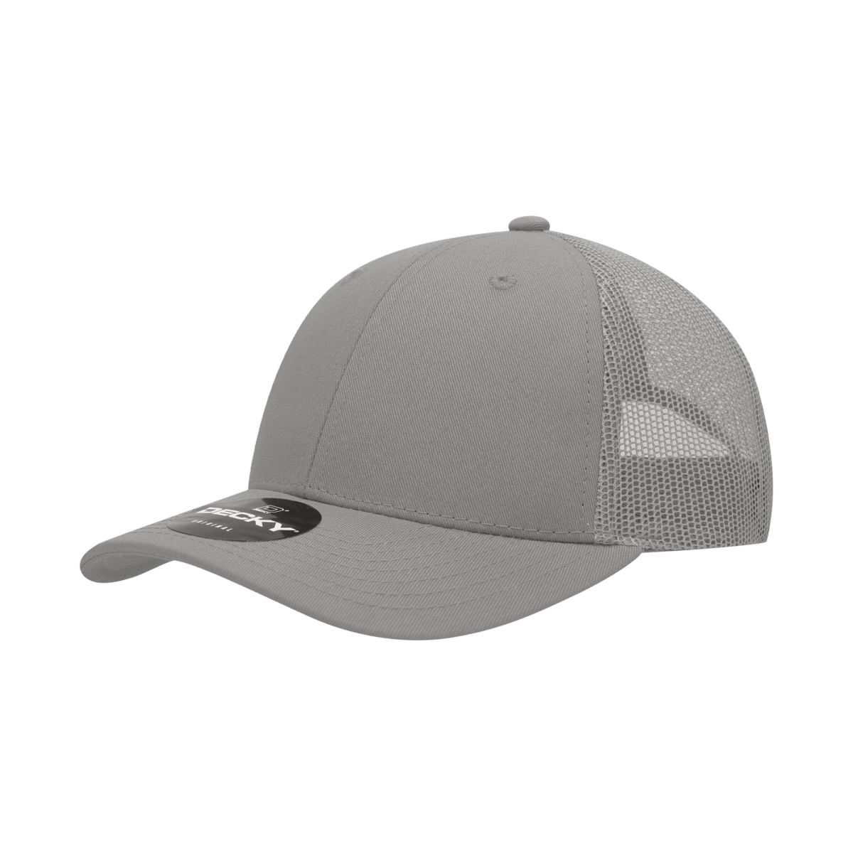 Decky 6 Panel Low Profile Structured Cotton Trucker | Decky 214 Grey/Grey OSFM