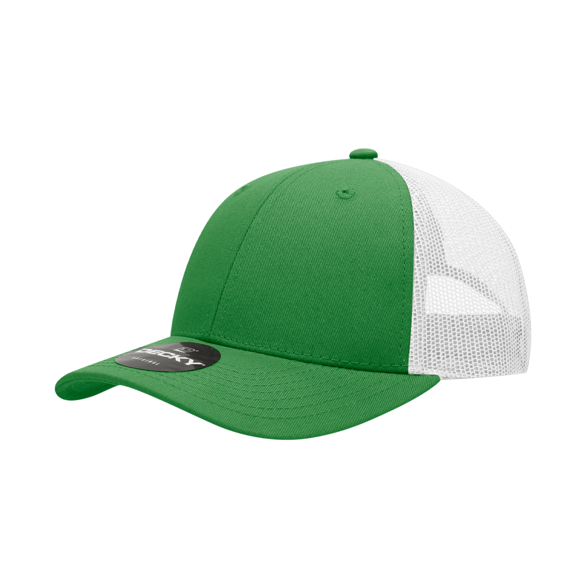 Decky 6 Panel Low Profile Structured Cotton Trucker | Decky 214 Kelly/White OSFM