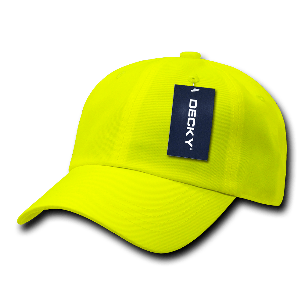 Decky 6 Panel Low Profile Structured Neon Cap | Decky 761 Neon Yellow OSFM Hats