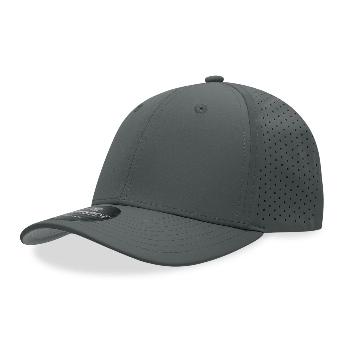 Decky 6 Panel Mid Prof Perforated Cap | Decky 6412 Charcoal Standard Hats