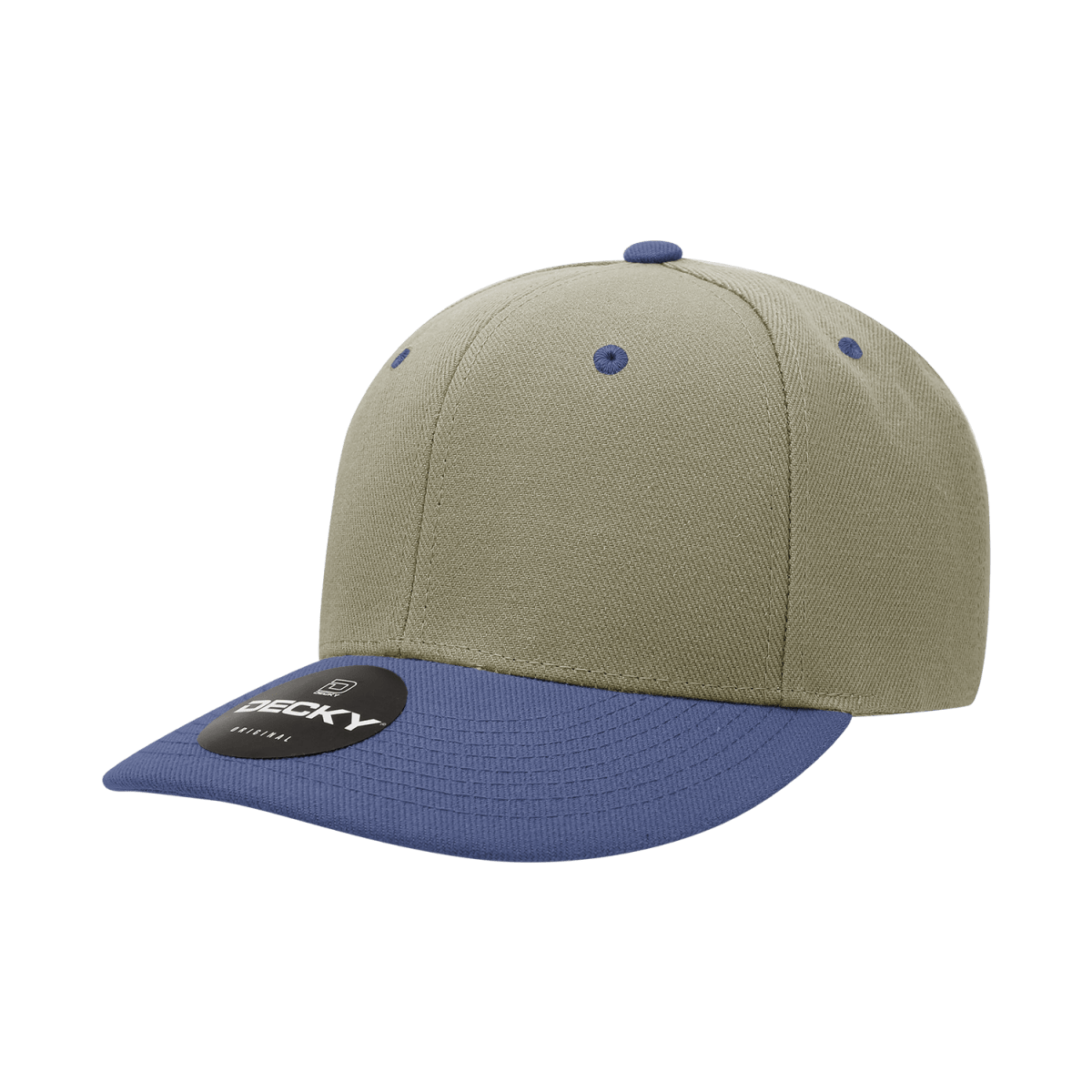 Decky 6 Panel Mid Profile Structured Acrylic/Polyester Cap | Decky 207 KHA/NVY Standard Hats