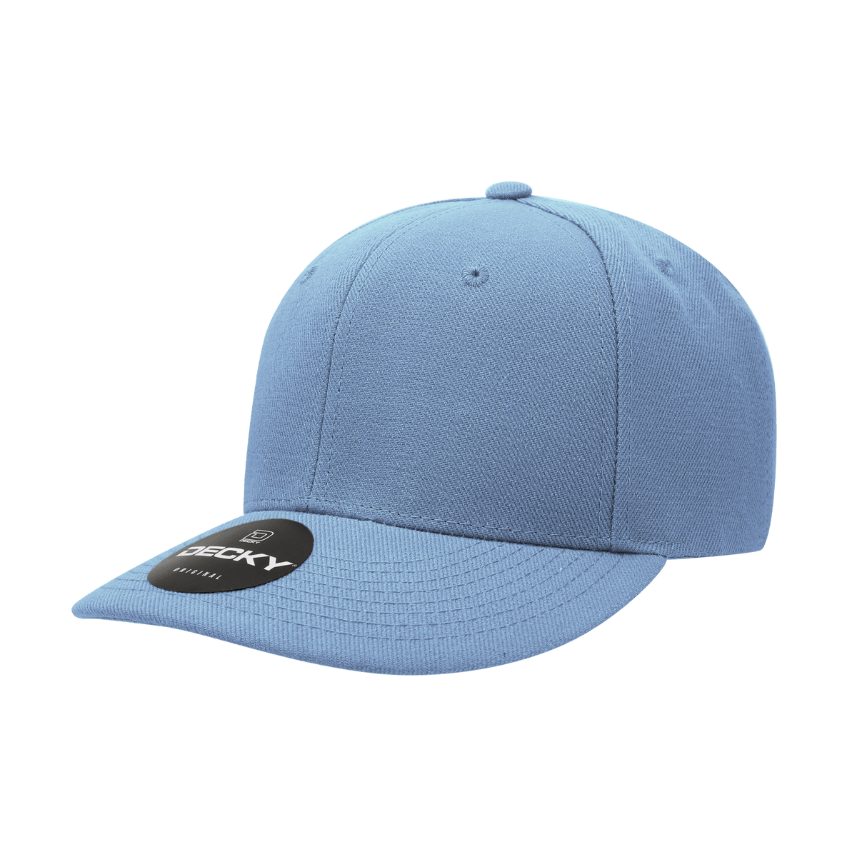 Decky 6 Panel Mid Profile Structured Acrylic/Polyester Cap | Decky 207 Sky Blue Standard Hats