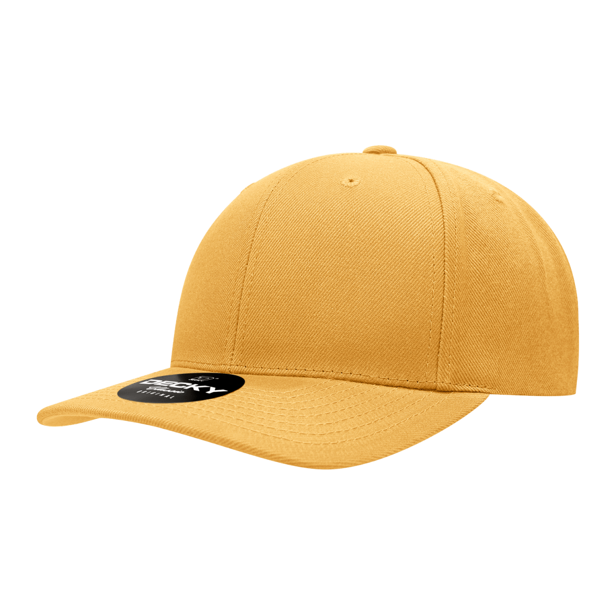 Decky 6 Panel Mid Profile Structured Acrylic/Polyester Snapback | Decky 1015 Gold OSFM