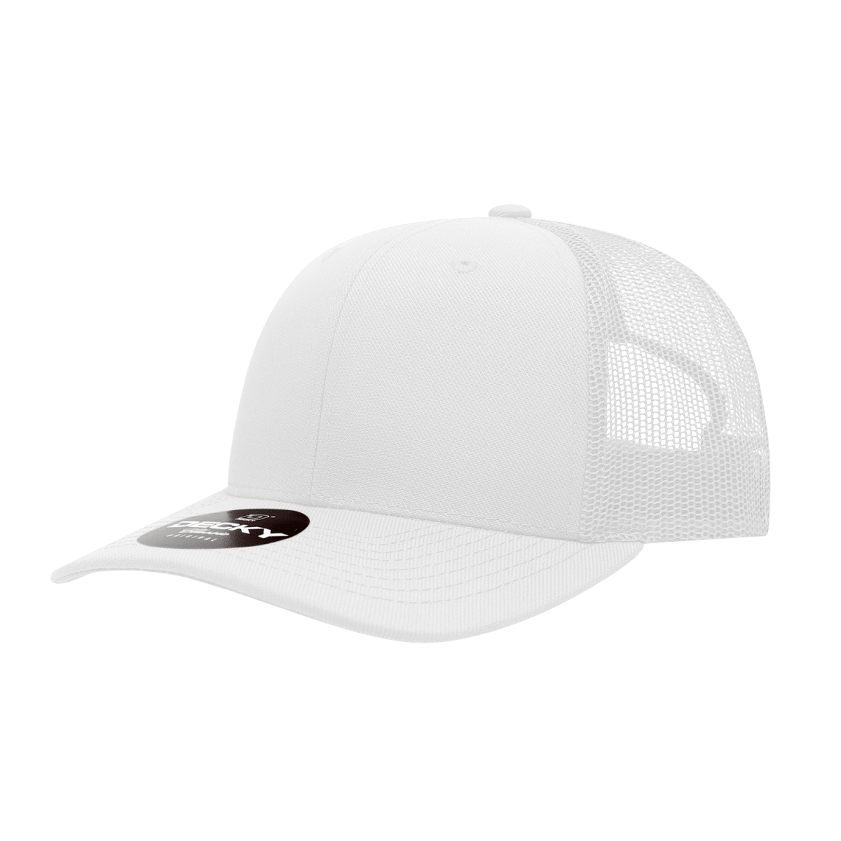 Decky 6 Panel Mid Profile Structured Acrylic/Polyester Trucker | Decky 1053 White OSFM