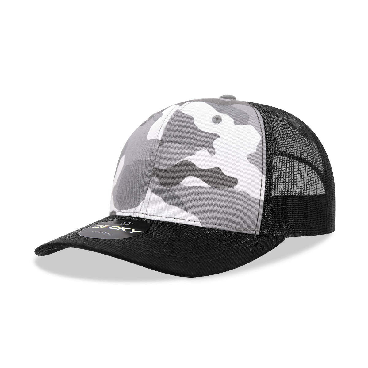 Decky 6 Panel Mid Profile Structured Camo Trucker | Decky 1054 Blk/URB/Blk OSFM