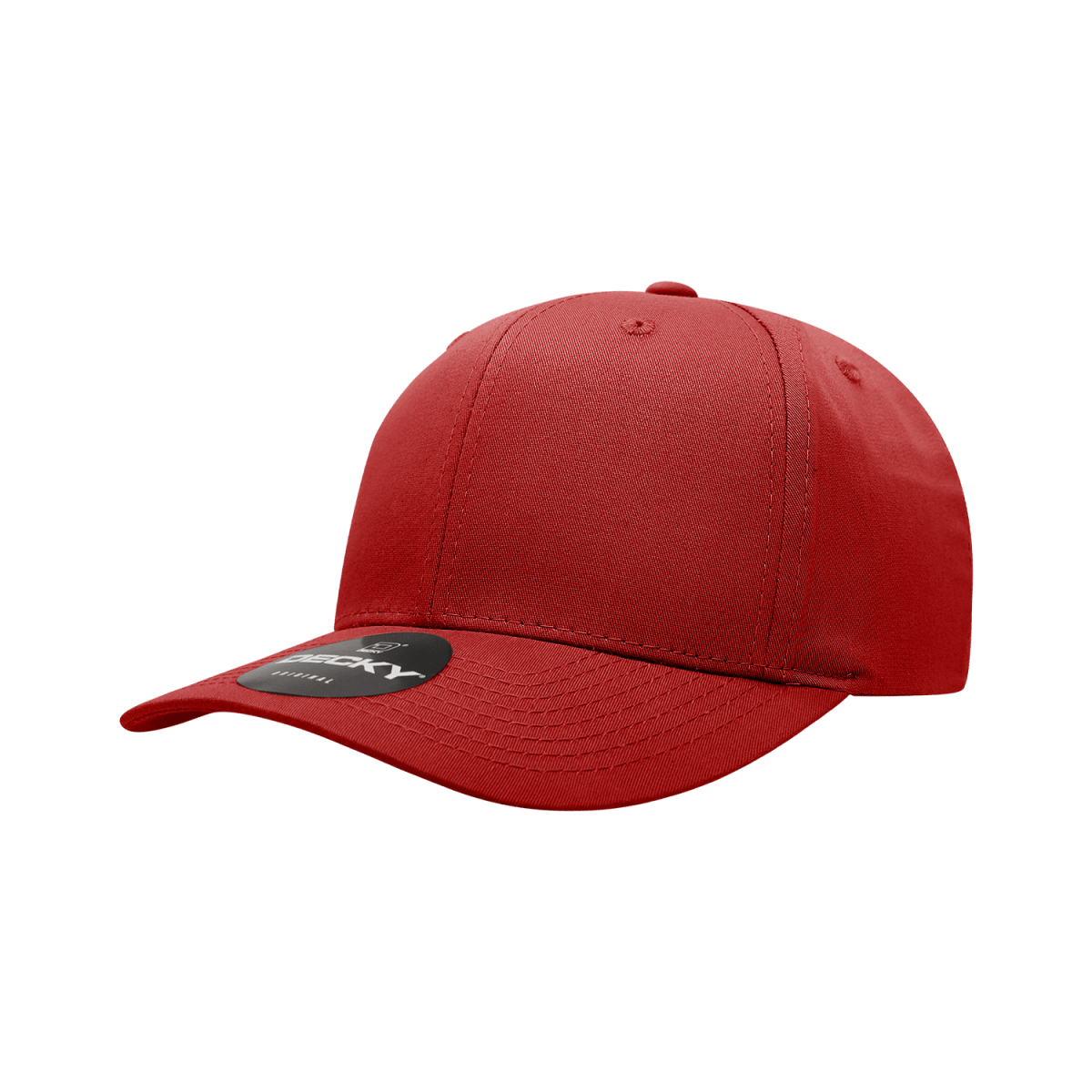 Decky 6 Panel Mid Profile Structured Cotton Blend Cap | Decky 6022 Red Standard