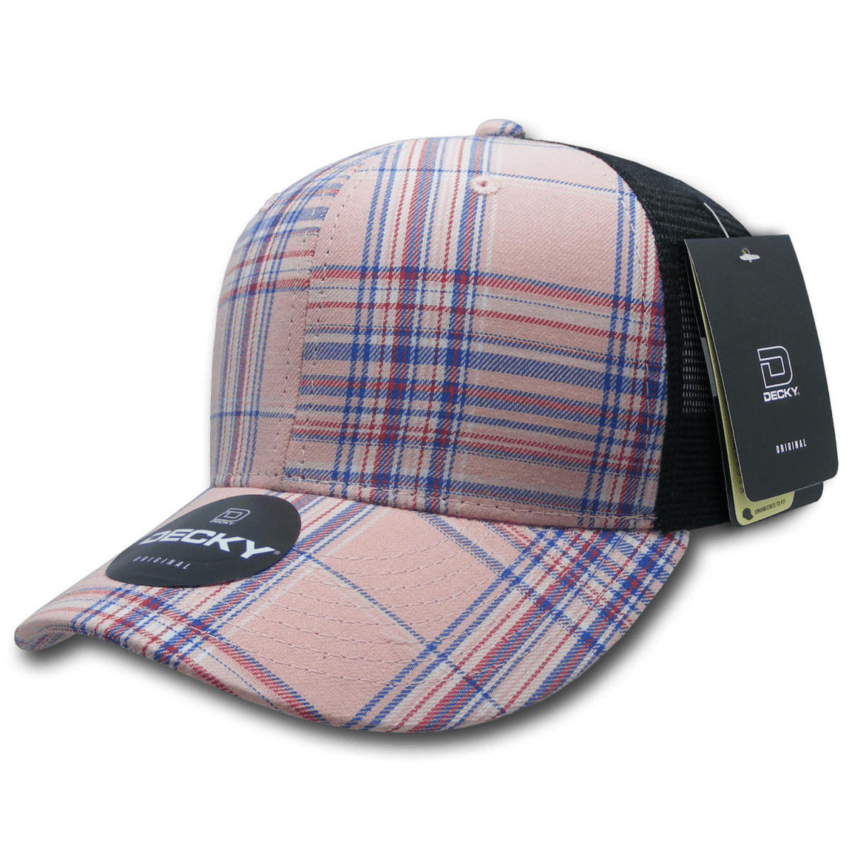 Decky 6 Panel Mid Profile Structured Plaid Trucker | Decky 6018 6018 - 107 OSFM