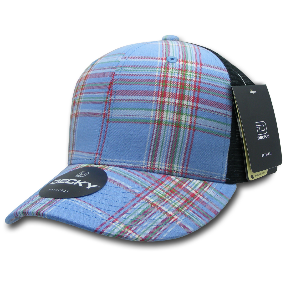Decky 6 Panel Mid Profile Structured Plaid Trucker | Decky 6018 6018 - 112 OSFM