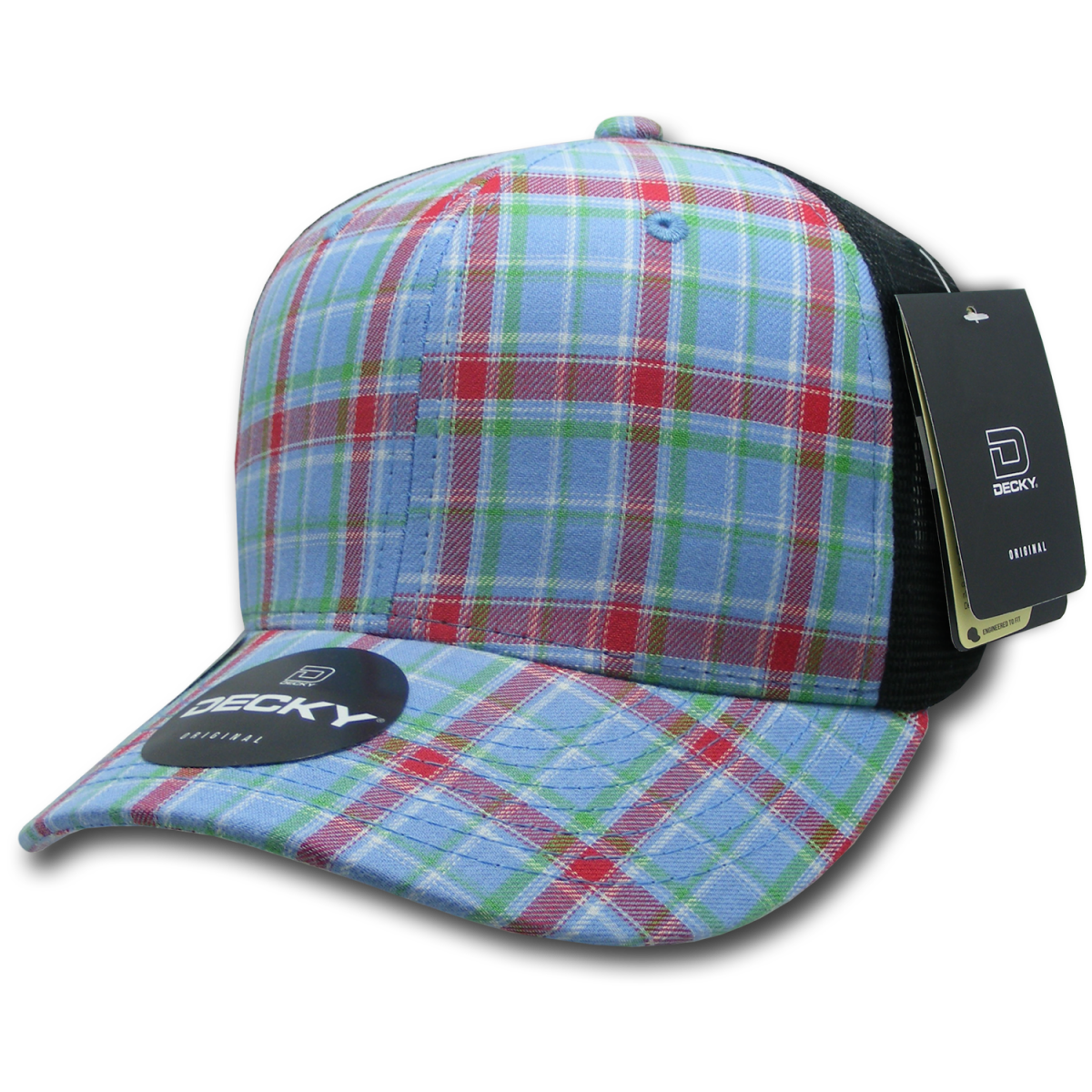 Decky 6 Panel Mid Profile Structured Plaid Trucker | Decky 6018 6018 - 113 OSFM