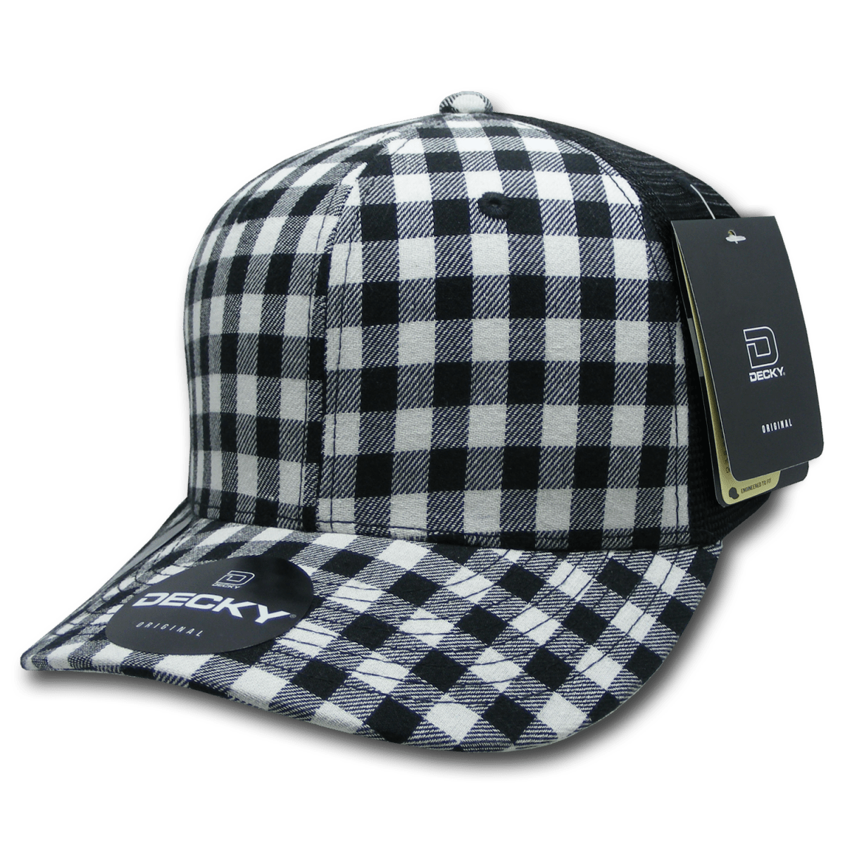 Decky 6 Panel Mid Profile Structured Plaid Trucker | Decky 6018 6018 - 151 OSFM