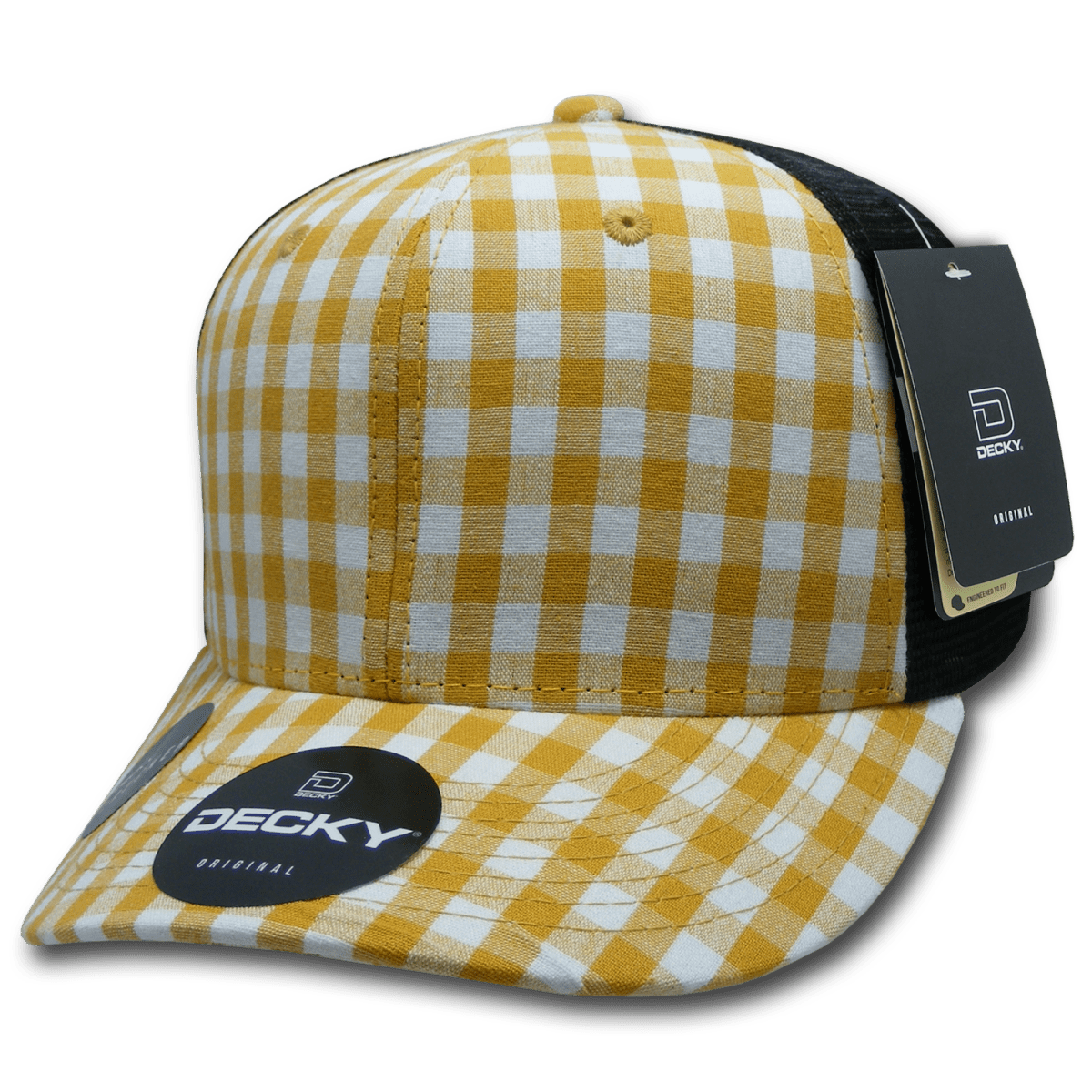 Decky 6 Panel Mid Profile Structured Plaid Trucker | Decky 6018 6018 - 160 OSFM