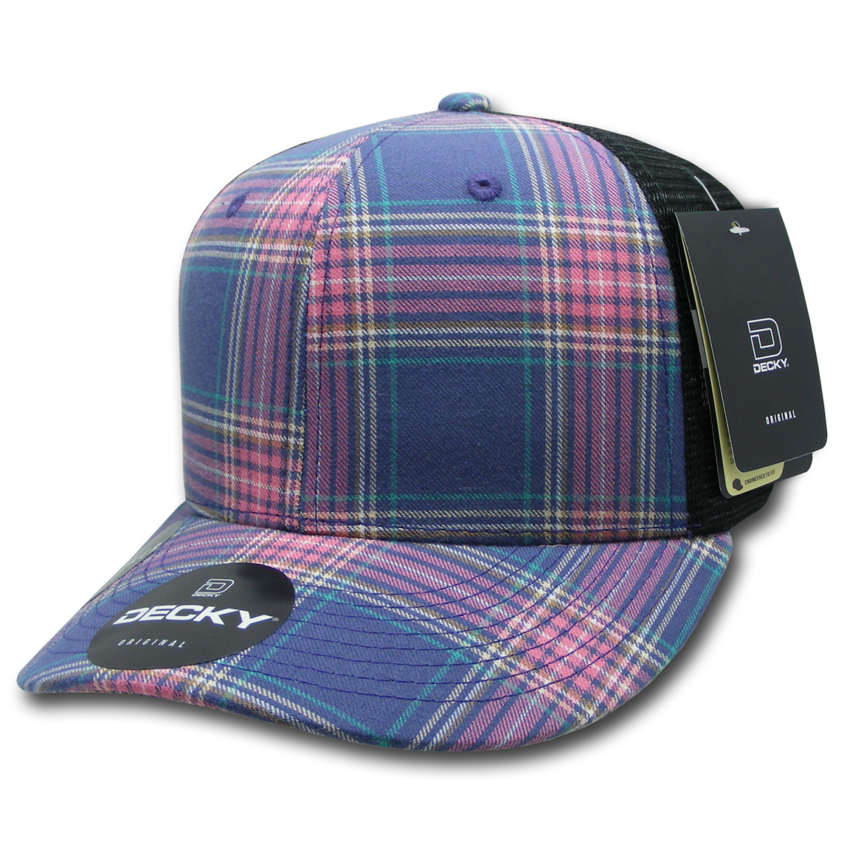 Decky 6 Panel Mid Profile Structured Plaid Trucker | Decky 6018 6018 - 170 OSFM