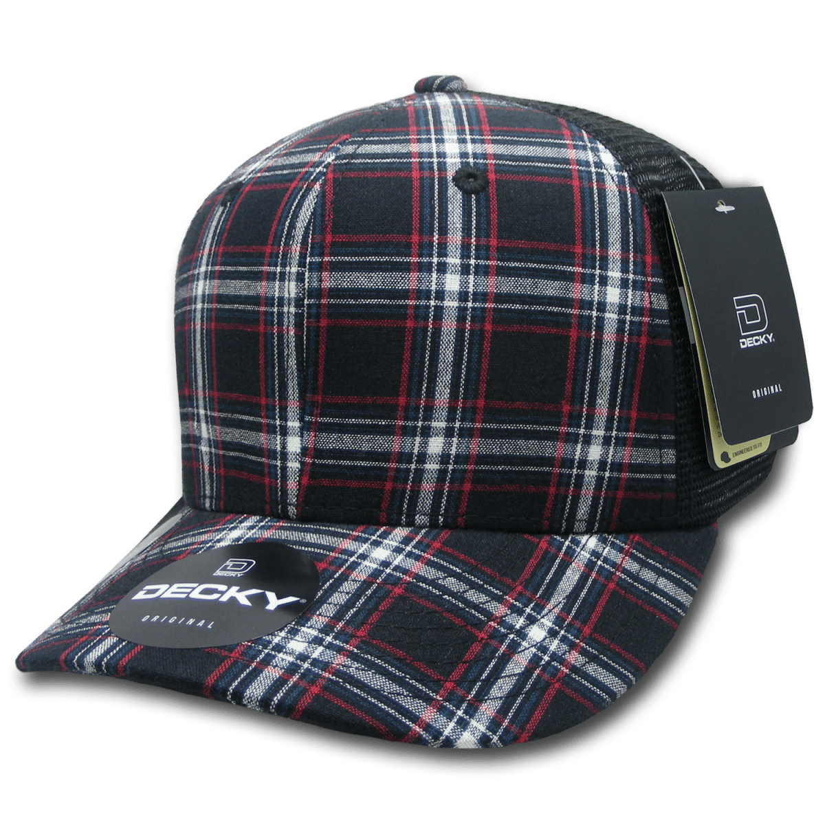 Decky 6 Panel Mid Profile Structured Plaid Trucker | Decky 6018 6018 - 235 OSFM