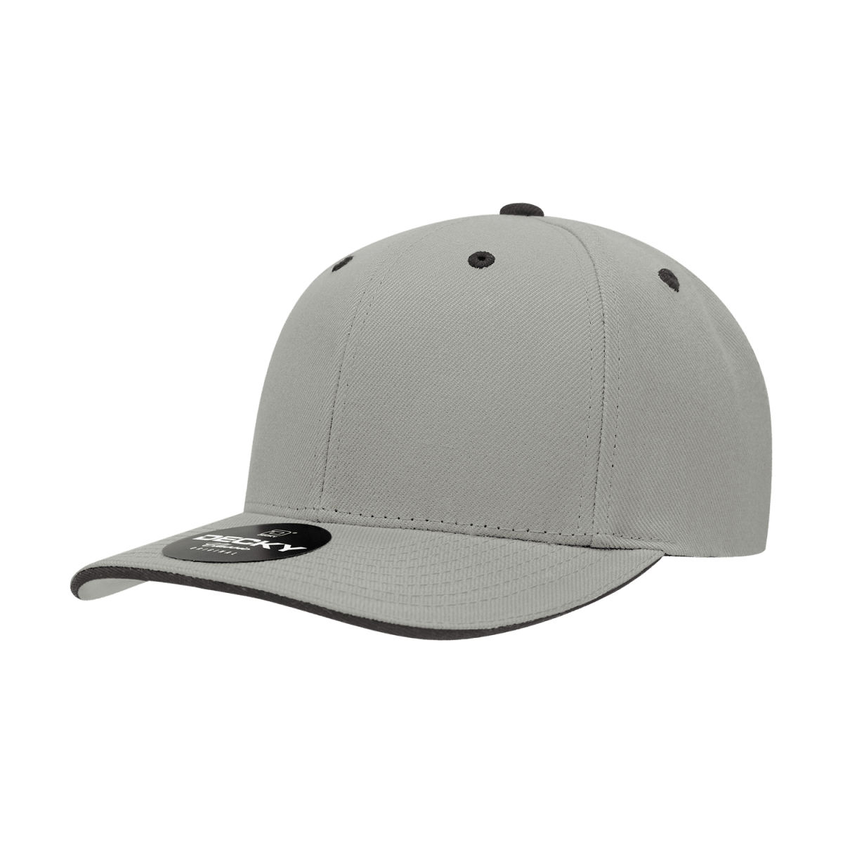 Decky 6 Panel Mid Profile Structured Sandwich Bill Cap | Decky 2003 Grey/Black OSFM Hats