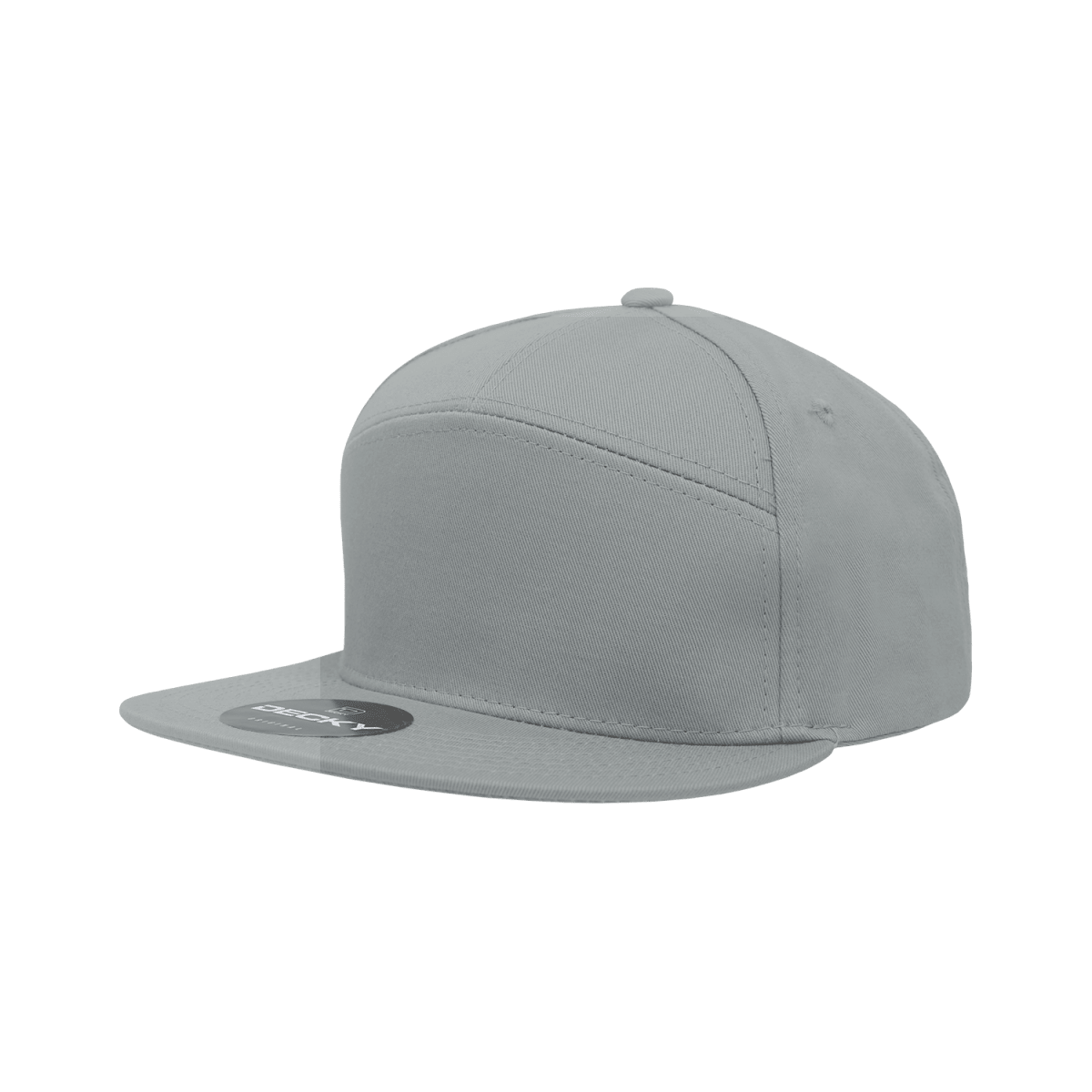 Decky 7 Panel High Profile Structured Cotton Blend Cap | Decky 1098 Grey OSFM Hats