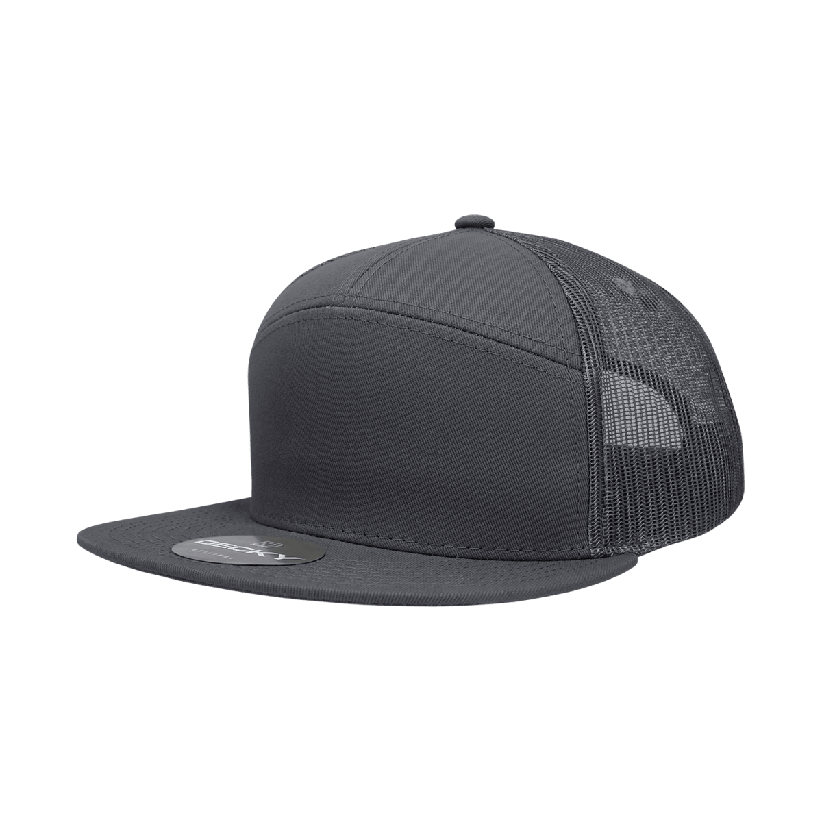 Decky 7 Panel High Profile Structured Cotton Blend Trucker | Decky 1133 Charcoal OSFM