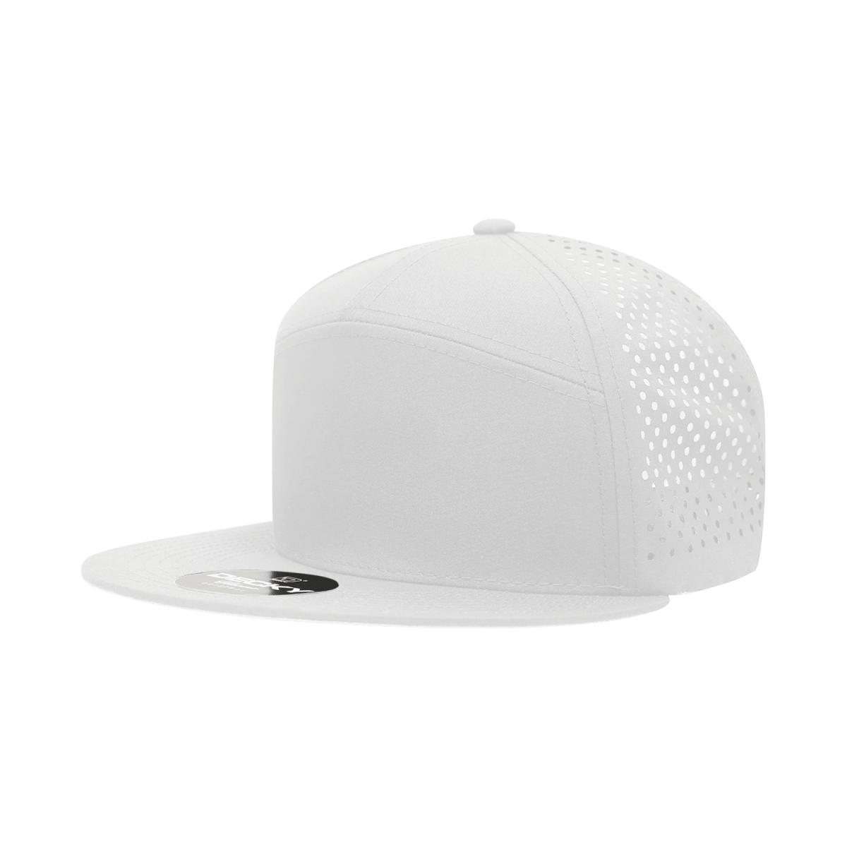 Decky 7 Panel High Profile Structured Perforated Performance Cap | Decky 6230 White Standard Hats
