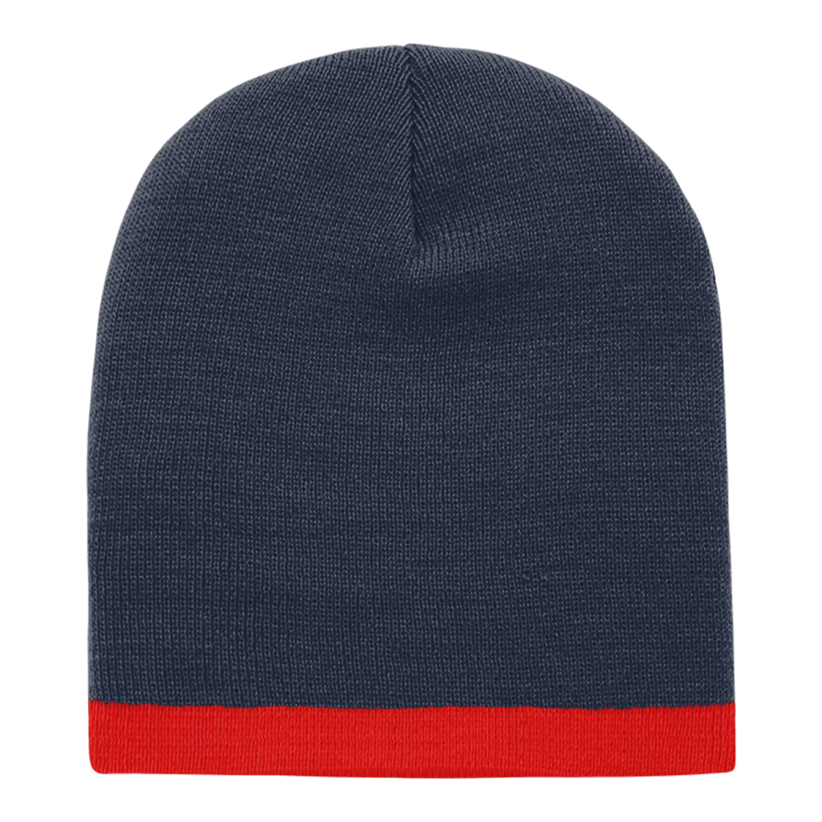 Decky Acrylic/Polyester Striped Short Beanie | Decky 8007 Navy/Red OSFM Beanies