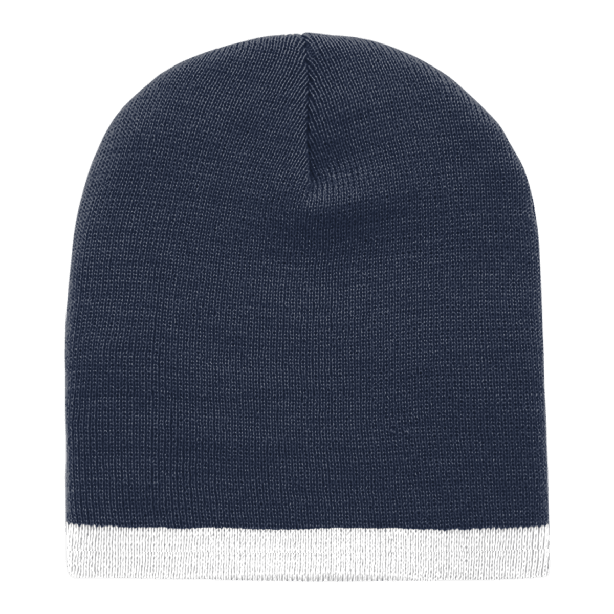 Decky Acrylic/Polyester Striped Short Beanie | Decky 8007 Navy/White OSFM Beanies