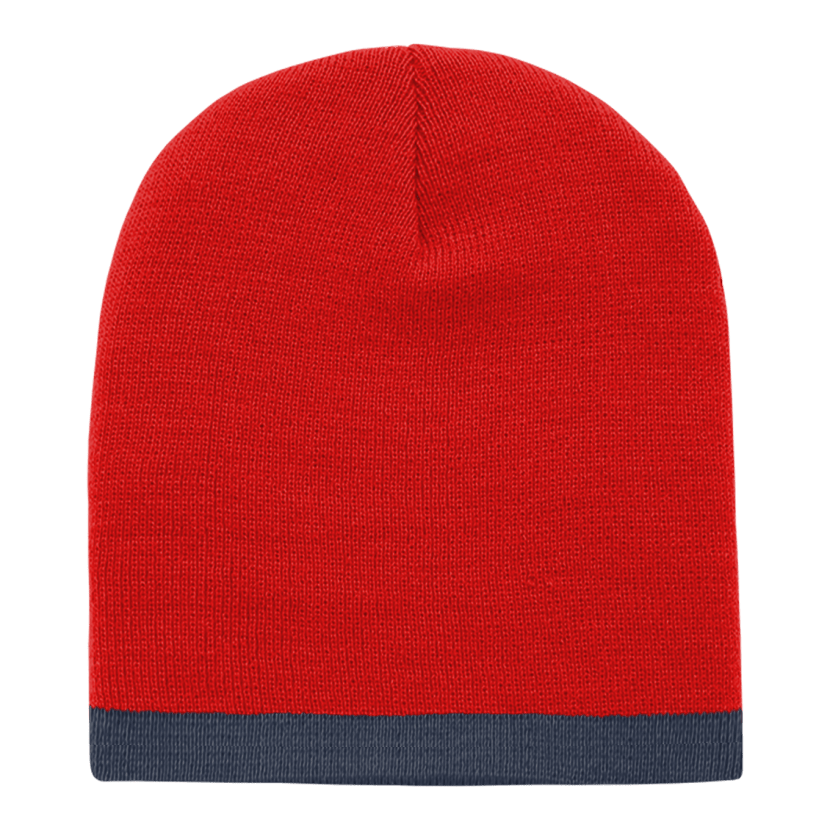 Decky Acrylic/Polyester Striped Short Beanie | Decky 8007 Red/Navy OSFM Beanies