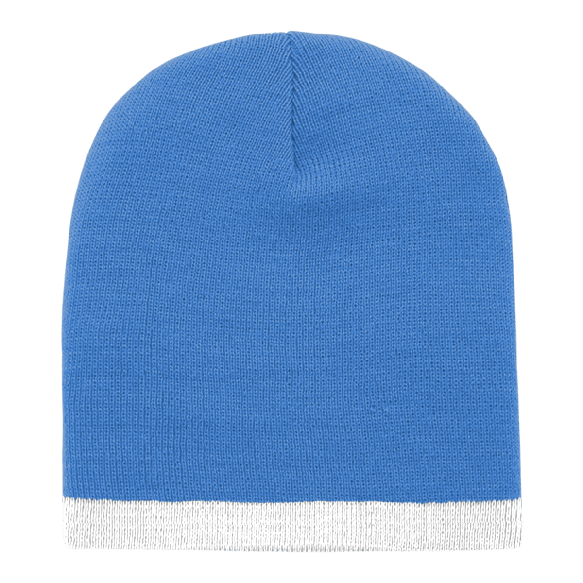 Decky Acrylic/Polyester Striped Short Beanie | Decky 8007 Sky/White OSFM Beanies