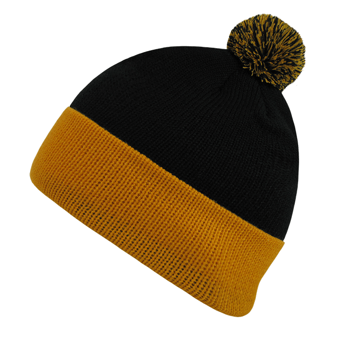 Decky Athletic Pom Pom Beanies | Decky 687 Black/Gold OSFM Beanies