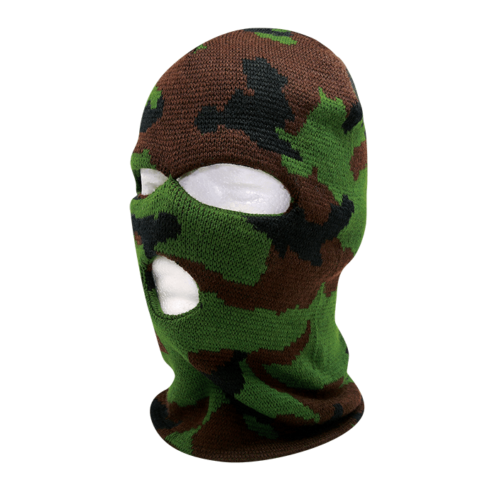 Decky Camo 3 Holes Mask | Decky 8032 Woodland OSFM
